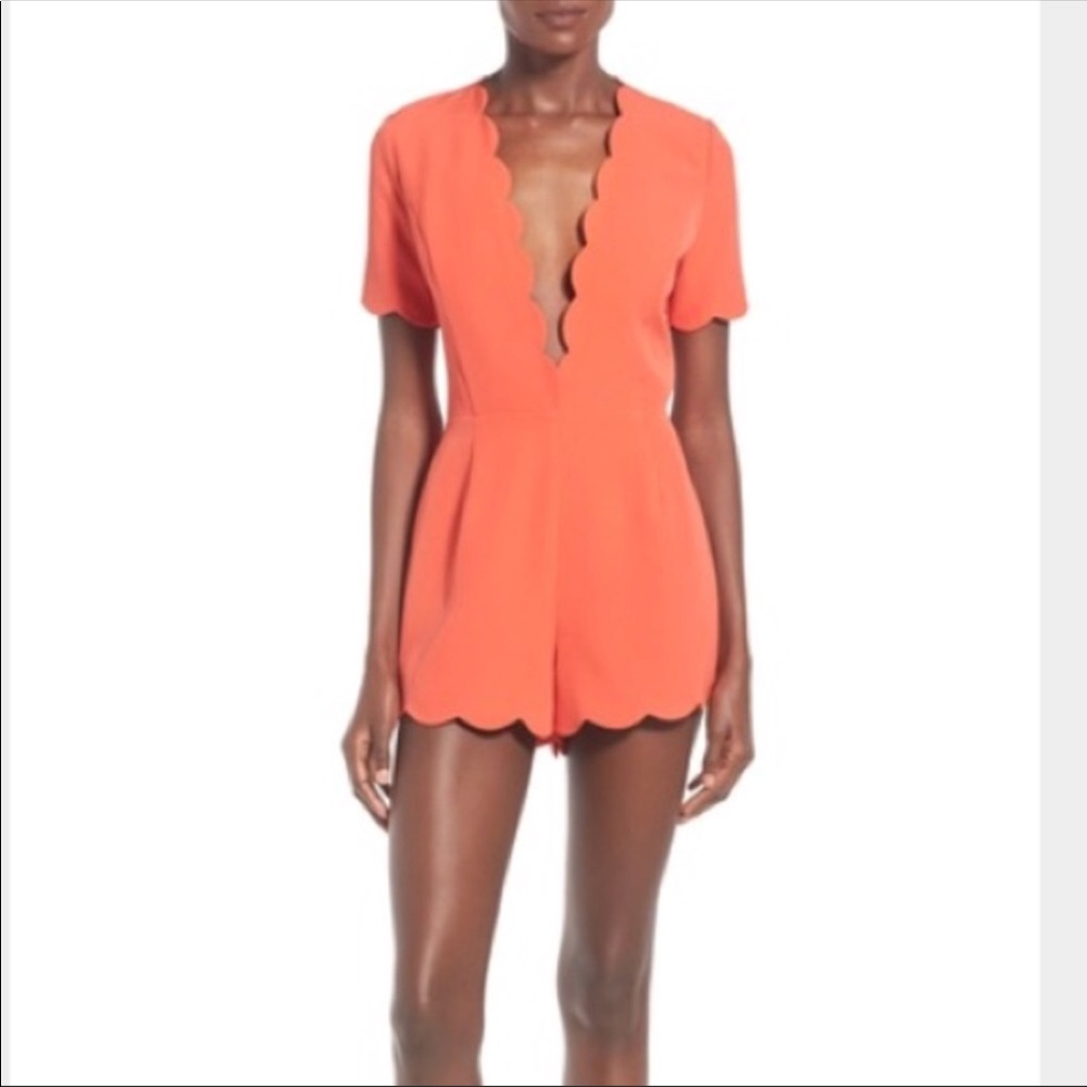 Storee orange low cut romper